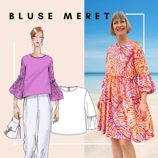 Bluse Meret - Schnittmuster mit Patternhack zum Sommerkleid
