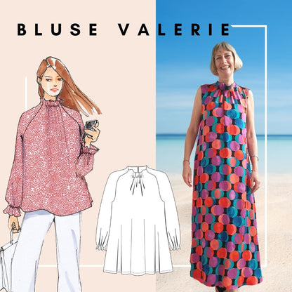 Bluse Valerie - Schnittmuster mit Patternhack zum Sommerkleid