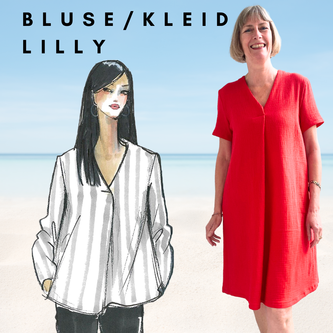 Bluse Lilly - Schnittmuster mit Patternhack zum Sommerkleid