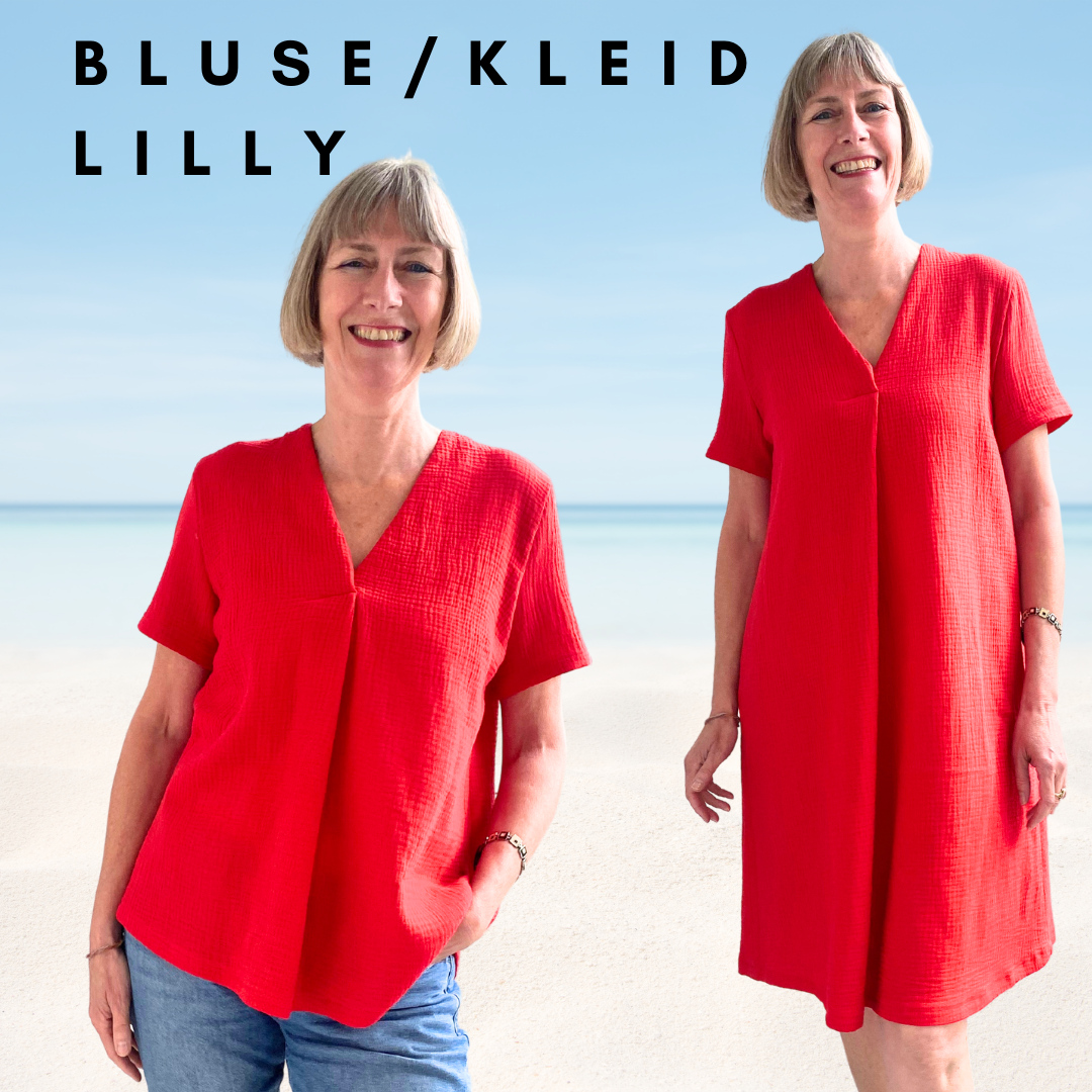 Bluse Lilly - Schnittmuster mit Patternhack zum Sommerkleid