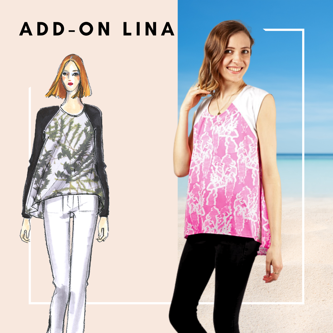 Add-On Einfassstreifen für ein ärmelloses Shirt Lina