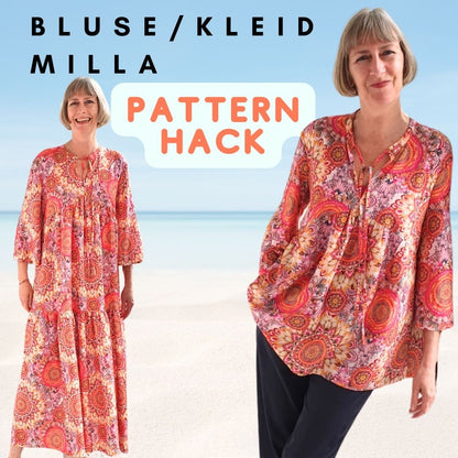 Boho Bluse Milla - Schnittmuster mit Patternhack zum Sommerkleid