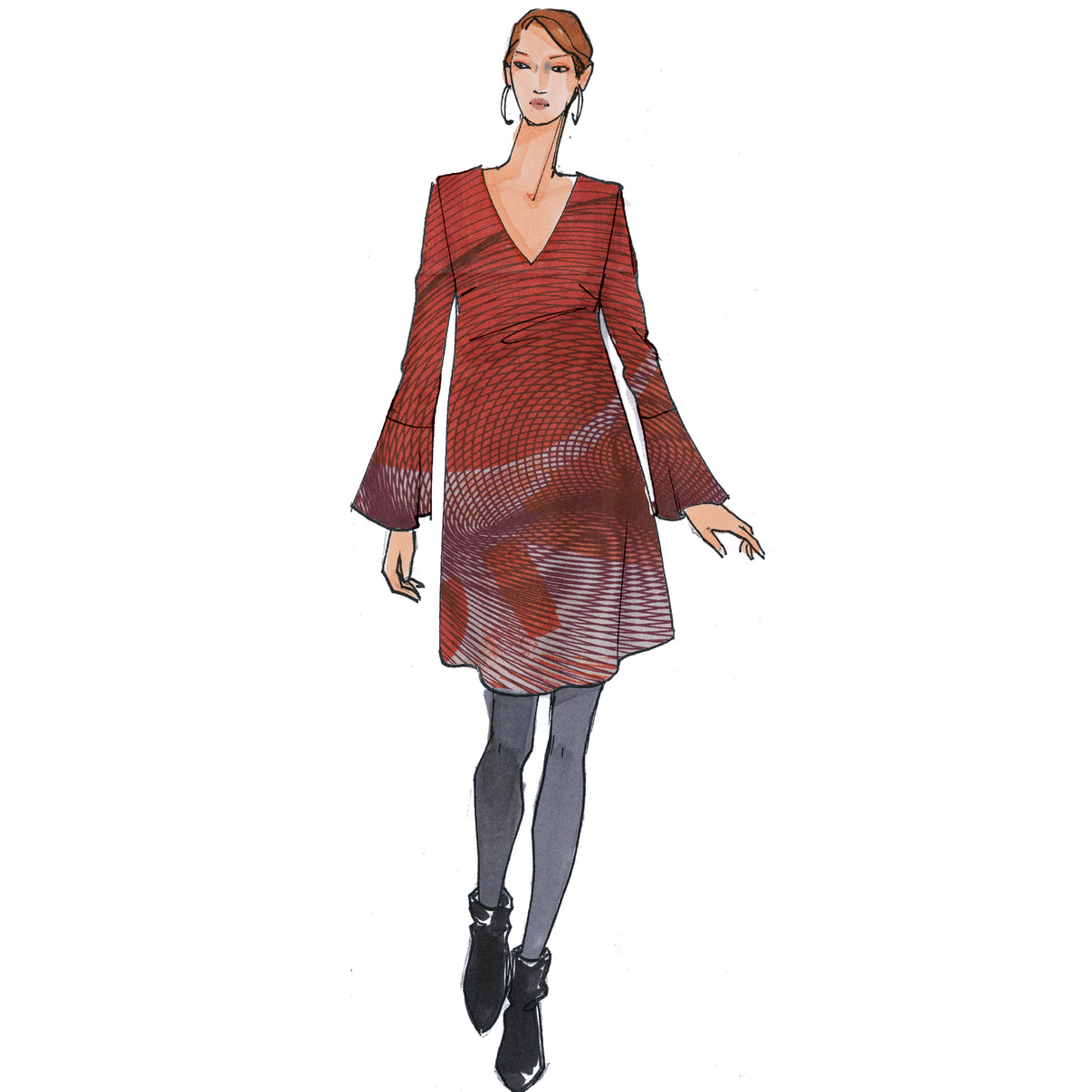 V Ausschnitt Kleid Nora Schnittmuster Berlin v-ausschnitt-kleid-nora-schnittmuster-berlin